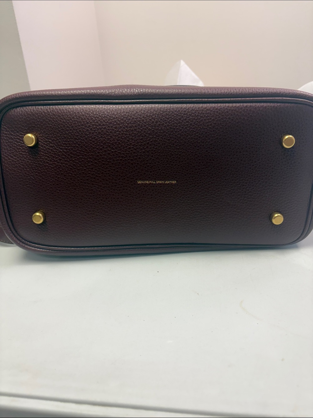 Coach Pebbled Leather Satchel in Wine with Gold Hardware - Picture 8 of 8